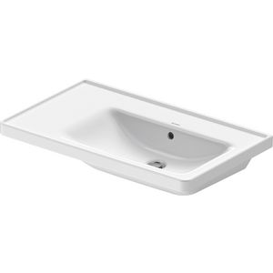 D-NEO #237080 wastafel 800mm wit zonder kraangat met overloop