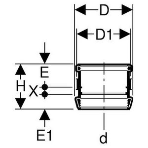 Steek- en expansiemof kort 90mm polyethyleen (PE) Silent-db20 geluidsarm