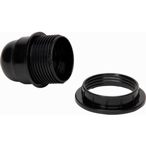 Lamphouder E27 bakeliet met ring zwart VVE=10