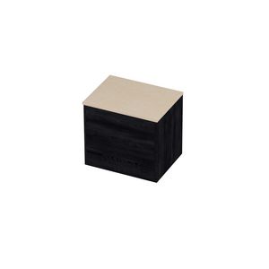 Deck Set Top afdekplaat hardsteen en onderkast tbv grepen 2 laden symmetrisch in kader 600x460x540mm Sand stone/Black oak