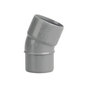 Wadal PVC lijm bocht 22° 40mm grijs mof/spie BC