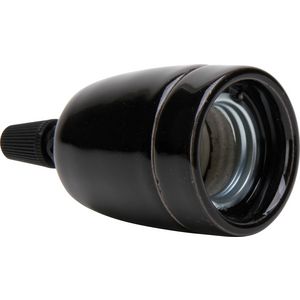 Lamphouder E27 porselein kleur: zwart VVE=5