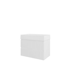 Porselein wastafel LOFT 1 kraangat onderkast 800X460X650 mat wit / glans wit