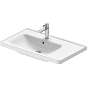 D-NEO #236980 wastafel 800mm wit met kraangat met overloop