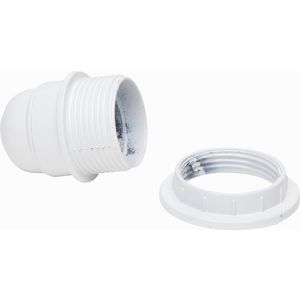 Lamphouder E27 bakeliet met ring wit VVE=10