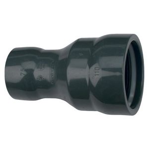 Verloopsteekmof PVC druk manchet 110x63mm PN10 donkergrijs