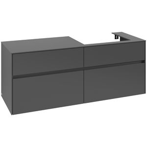 Wastafelonderkast Collaro 1400x548x500mm Graphite C086B0VR