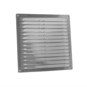 RVS schoepenrooster+bevestigingsklem 230x230mm