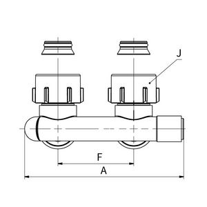 H-onderblok aanv/ret gekruist, haaks MF G3/4x3/4 EK Ni Simplex VVE=5