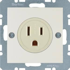 Wandcontactdoos randaarde USA/CANADA NEMA 5-15 R wit glans S.1