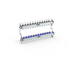 Verdeler HKV-D 12-groeps Easyflow RVS MFI min/max incl. debietmeters