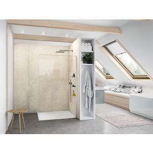 Inloopdouche Select+ 750x2000mm Black helder glas 6mm excl. Shelf incl. stab. beugel