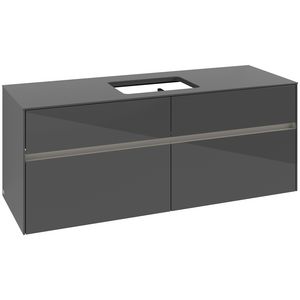 Wastafelonderkast Collaro 1400x548x500mm Glossy Grey C116B0FP