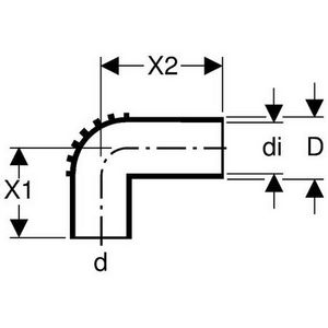 Aansluitbocht 90° 56/63mm polyethyleen (PE) Silent-db20 geluidsarm