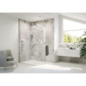 Inloopdouche Select+ 1600x2000mm White helder glas 8mm excl. Shelf incl. dwarssteun