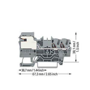 2-draads potentiaalvereffeningsklem 2,5 mm² grijs VVE=50