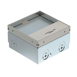 Floor socket BS socket, 15mm floor recess 140x140x85 RVS