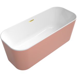 Finion Duo vrijstaand bad 170x70cm wit zwart gold met plug/overloop