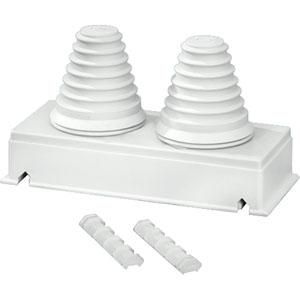Aanbouwflens Wandmaat 2 met invoer tulen 2x 72 mm