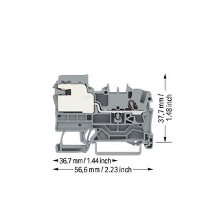 1-draads potentiaalvereffeningsklem 2,5 mm² grijs VVE=50