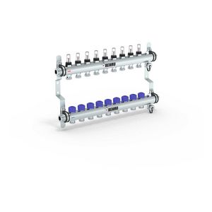 Verdeler HKV-D 9-groeps Easyflow RVS MFI min/max incl. debietmeters