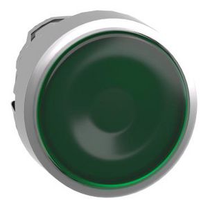 Kop verlichte drukknop Ø22mm Ongemarkeerd Groen chroom