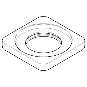 Rozet v. regendouche Plafond 64x64x9mm chr