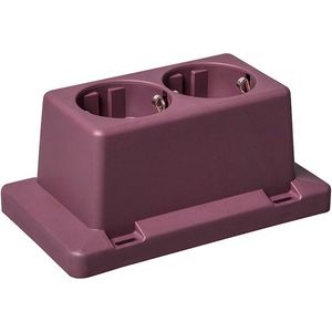 Deksel 3611 2-v wandcontactdoos rood recycled kunstst VVE=5