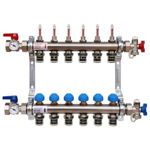 Verdeler vloerverwarming RVS HKV0-4 1" VA PnG Pro 10 kringen