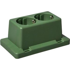 Deksel 3611 2-v wandcontactdoos groen recycled kunstst VVE=5