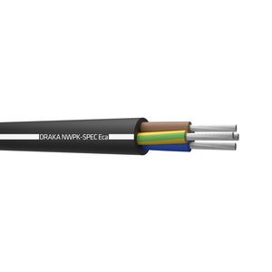 Haspel a 500m. zware neopreen kabel NWPK-spec Eca bk# 4G1,5mm² (geel/groen-bruin-zwart-grijs)