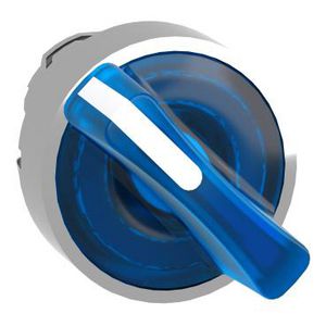 Kop verlichte keuzeschakelaar 2 standen 22mm Blauw VVE=5