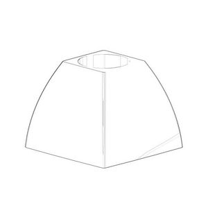 Rozet v. inbouwklep 58x45x58mm Champagne (22kt Goud)