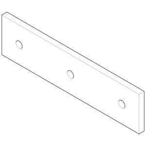 Rozet v. 3 kleppen 240x60x9mm chr