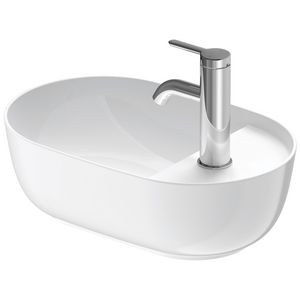 LUV #038142 opzetwastafel 420mm wit met kraangat geslepen onderzijde