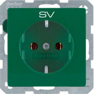 Wandcontactdoos opdruk SCHUKO groen fluweel Q.1