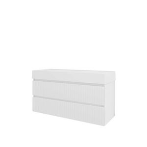 Porselein wastafel LOFT 1 kraangat onderkast 1200X460X650 glans wit / glans wit