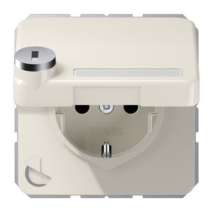 Wandcontactdoos CD500 wit klapdeks,tekstvenst. slot