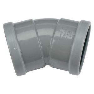 Wafix PVC manchet bocht 30° 125mm SN4 grijs mof/mof