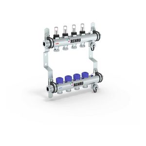 Verdeler HKV-D 4-groeps Easyflow RVS MFI min/max incl. debietmeters