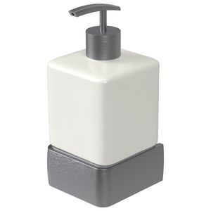 Zeepdispenser grijs aluminium keramiek ALINE