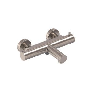 Badthermostaat hoh 150mm geborsteld  nickel PVD incl. s-koppelingen MAY
