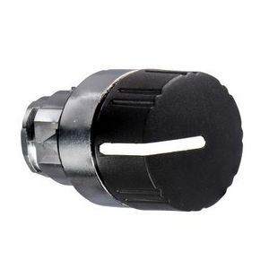 Kop keuzeschakelaar Geribbeld 2 standen 22mm Zwart chroom