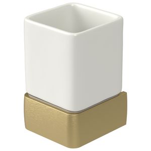 Enkele bekerhouder goud aluminium keramiek ALINE