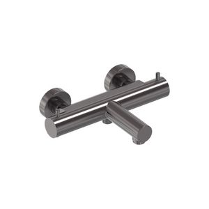Badthermostaat hoh 150mm geborsteld  carbon black PVD incl. s-koppelingen MAY
