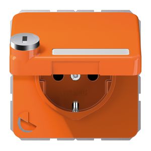 Wandcontactdoos CD500 oranje klapd. tekstvenst. slot
