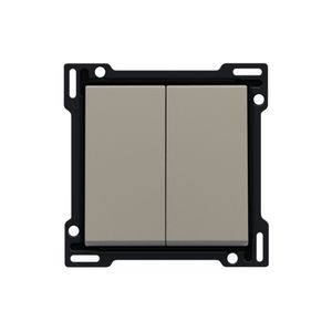 Afwerkingsset serie/wisselschakelaar + drukknop N.O. bronze