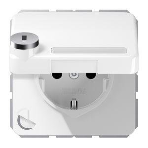 Wandcontactdoos CD500 a.wit klapd. tekstvenst. slot