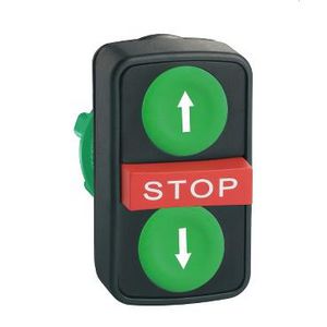 Driedubbele drukknop Verz./Verhoogd 22mm Groen Harmony XB5