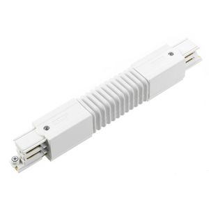 Spanningsrail 3-fase flexibele connector wit RAL9010